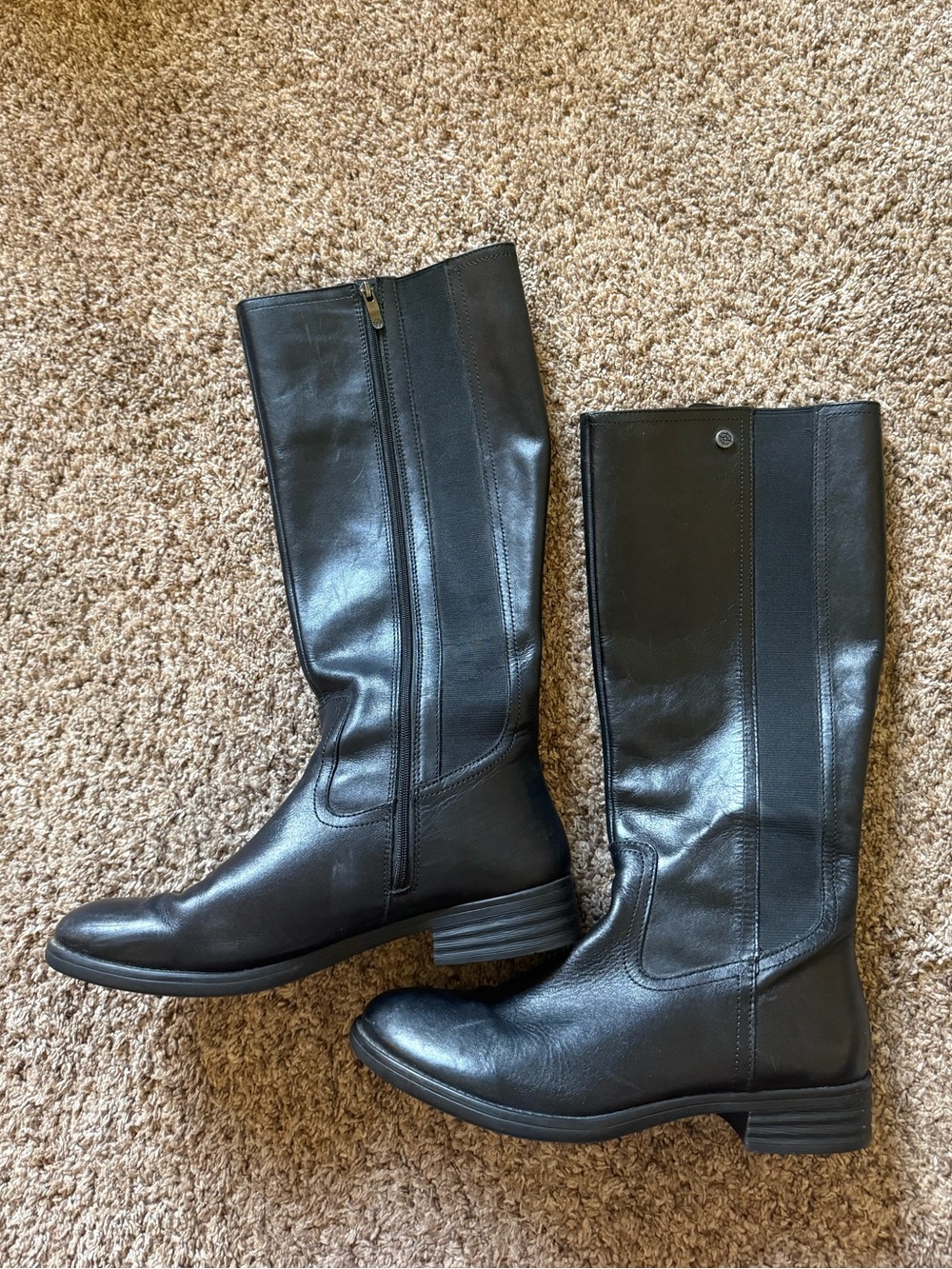 Bussola tall black leather boots women’s 10 - 10.5